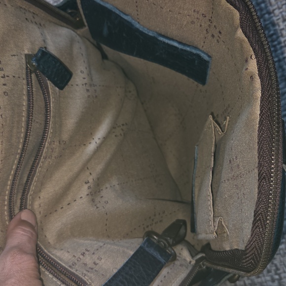Moore & Giles Vintage Navy Leather Backpack - Picture 17 of 17
